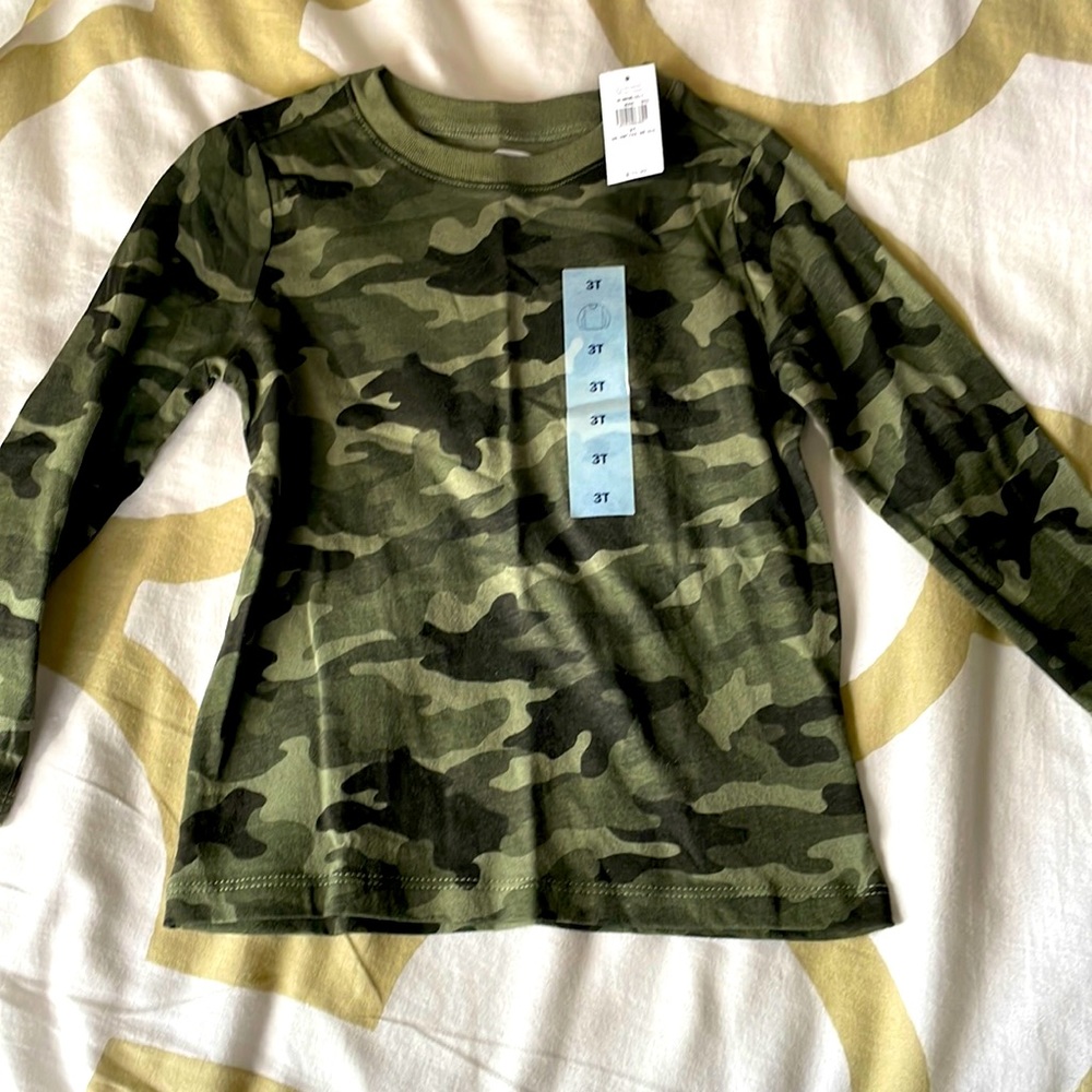 Old navy toddler boy army style long sleeve shirt